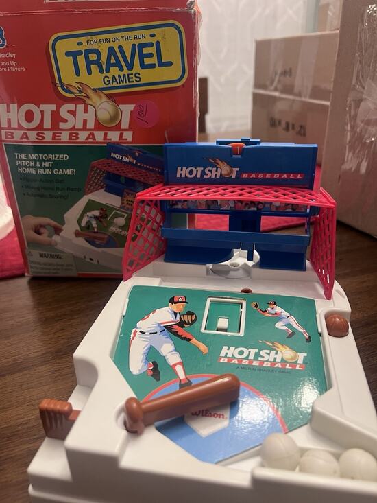 Milton Bradley Other - Vintage Milton Bradley Hot Shot Baseball Travel Game With Box Tested Works